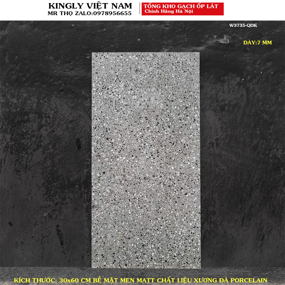 Gạch ốp tường Terrazzo men matt 30x60 W3735 Loại 1